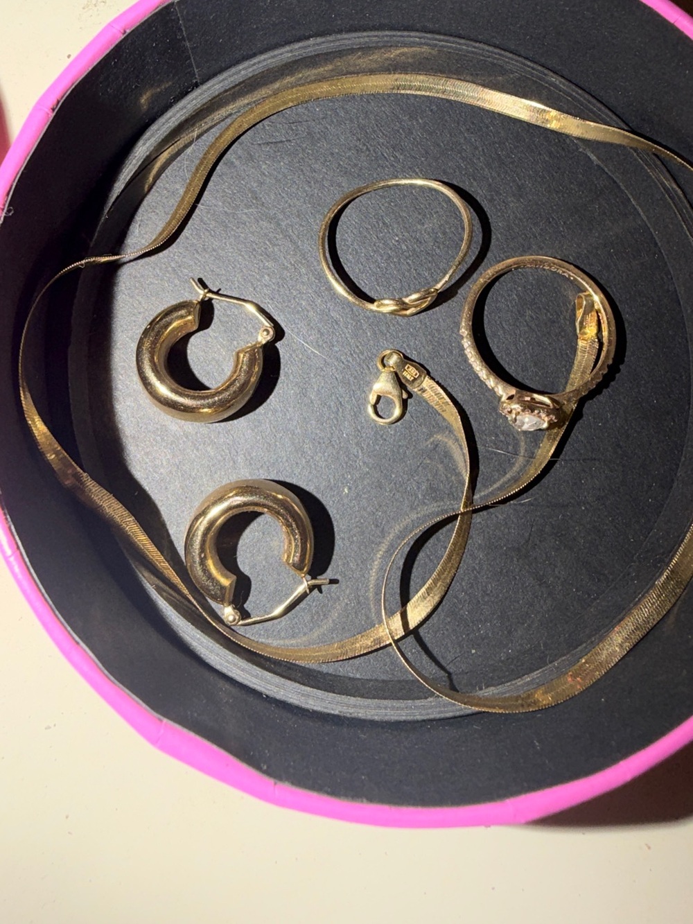 14k Solid Gold Set (Necklace, Earrings & Rings)